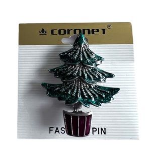 Christmas Tree Enamel Brooch Pin Holiday